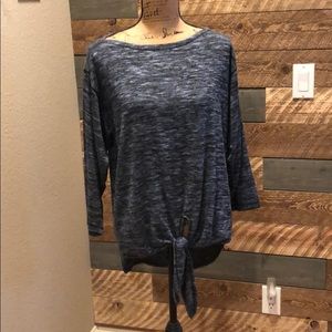 Max studio blue heathered top